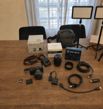 Canon EOS M200 + Sigma 30mm + Cam Link 4K — πλήρες set